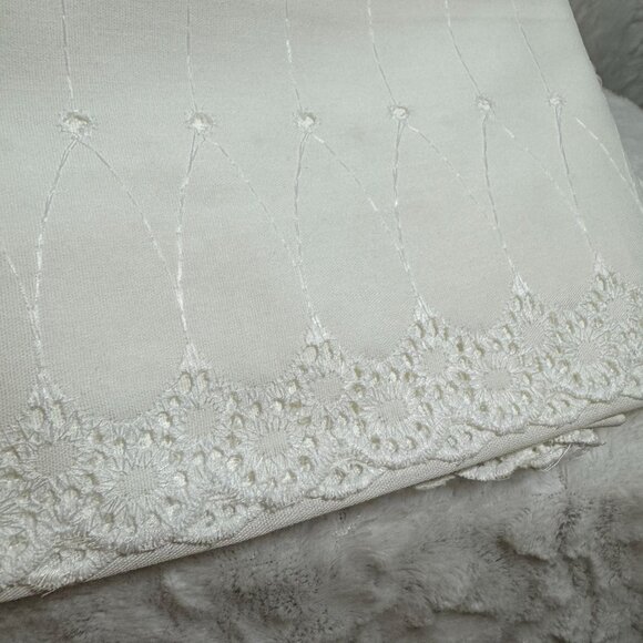 Jubilee Embroidered Window Curtain Tiers Set 60"x36" Pamela White Elegant Decor - Picture 8 of 9